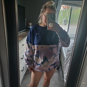 PINK Victoria's Secret Navy and Tie-Dye Sweatshirt